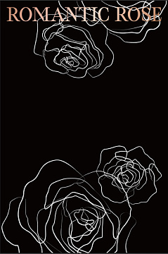  Упаковочная бумага "Romantic Rose", 30см*45 см, 10 листов/упак., с фольгированной надписью,черный