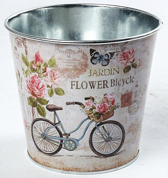 Декоративное кашпо "Цветочный велосипед" 15XH14,5CM/B11, металл