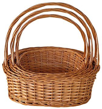 Набор корзин плетеных (ива): 46x38xH14/20xHH43  B40x30, 40x32xH12/18xHH39  B33x25, 35x27xH11/16xHH34  B27x19, 3 шт., медовый