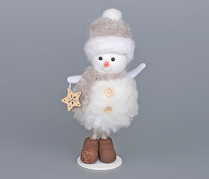 Новогоднее декоративное изделие "Снеговик", 16 см