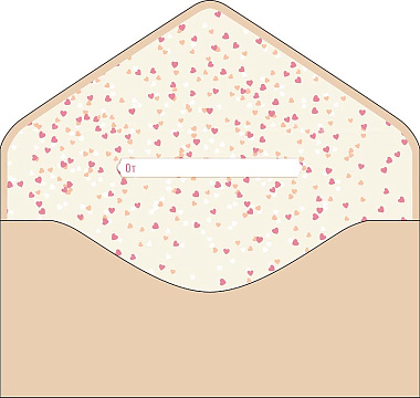 Открытка-конверт "С Днем Свадьбы!", размер: 9,3х19 см, в упак. 1 шт.