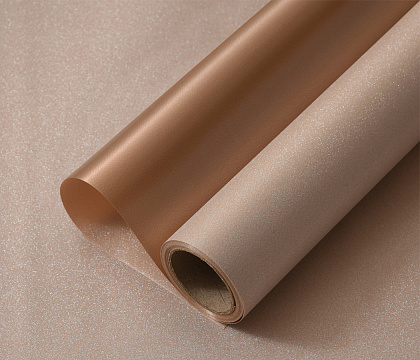 Упак. материал флористическая пленка "Мерцание", 150 мкр, 49 см х 5 ярдов , капучино