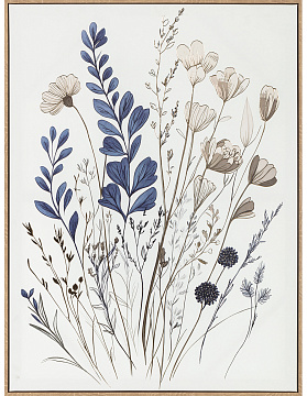 Картина "Флораль I" с тиснением, рама пластиковая, 80x60x2,8