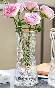 Ваза стеклянная D12 * H27,5 см, 1 шт, прозрачный