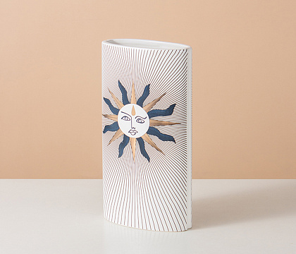 Керамическая декоративная ваза серия "Солнце", 14,5*7,5*26,5 см