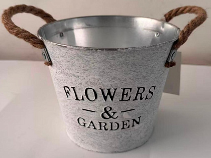 Кашпо металлическое 17*14*12,5, 1 шт., белый