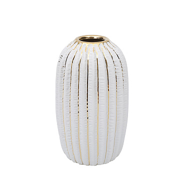 Ваза керамическая, цвет белый, 11,5*20 см