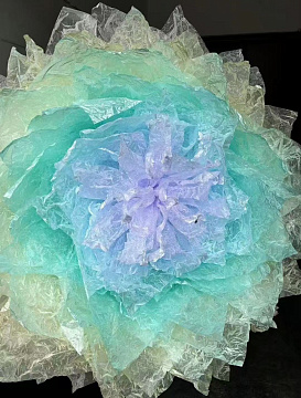 Упак. материал флористическая пленка со стеклянной текстурой , 60 мкр, 56 см х 10 м, винный