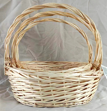 Набор корзин (ива): 46*38*H16*HH42, 41*33*H14*HH37, 36*28*H12*HH32, 3 шт., белый