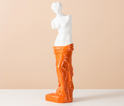 Статуэтка декоративная серия "Венера", керамика, цвет оранжевый, 9,5*11*41 см