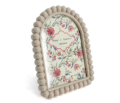 Фоторамка декоративная из эпоксидной смолы, серия "Бабл", цвет светло-коричневый, со стеклом, 13x18 см