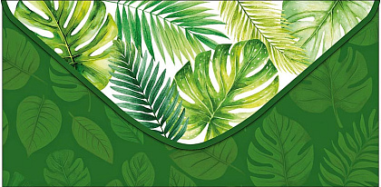 Открытка-конверт "Листья!", размер: 8,3х16,7 см, в упак. 10 шт.