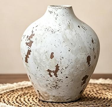Ваза керамическая декоративная, цвет бежево-коричневый, 20*20 см.