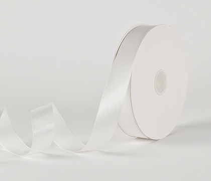 Лента атласная полиэстер 2.5 см*80 ярдов, белый (5 шт./упак.)