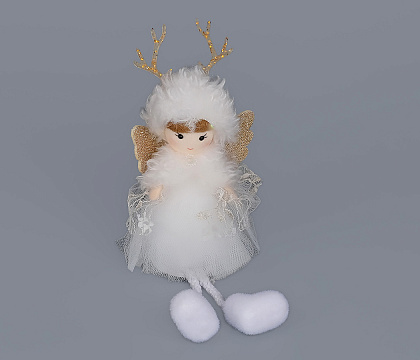 Новогоднее декоративное изделие "Фея", 21 см., белый