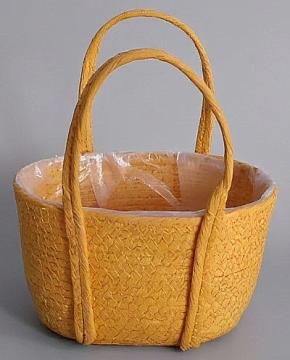 Корзина плетеная (эколоза): 23x13xH13xHH30  B18x9, 1 шт., лимонный