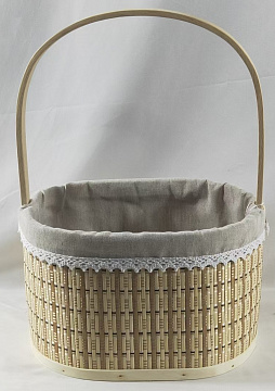 Корзина плетеная (ротанг),27,5x21x18,5/41 см, 1 шт., натур.