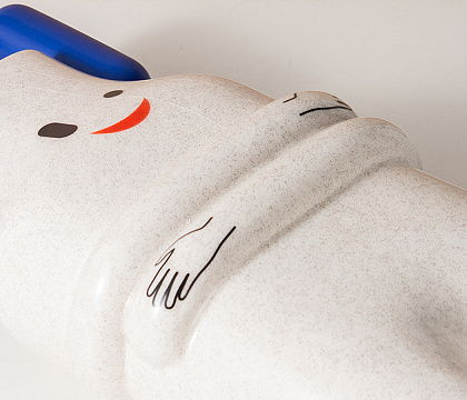 Керамическая декоративная ваза "Шагал", цвет белый, 19*12,5*44 см