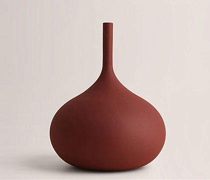 Ваза керамическая, матовая, цвет бордо, 16*16*20 см.