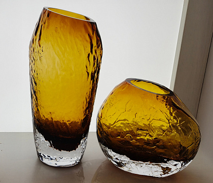 Ваза стеклянная D18 * H17,  1 шт.,коричневый