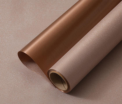 Упак. материал флористическая пленка "Мерцание", 150 мкр, 49 см х 5 ярдов , шоколадный