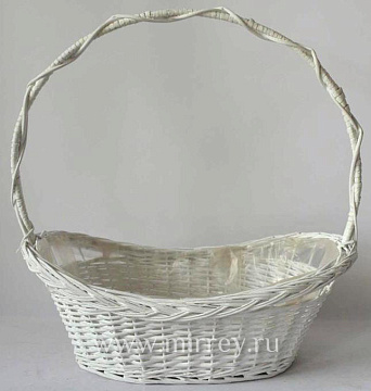 Корзина плетеная (ива) 57x35H18/25/60, 1 шт., белый