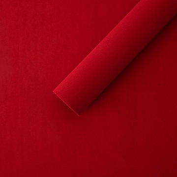 Водостойкий упаковочный материал "Бархат", 53 см*6 ярдов, 75 г/м², красный