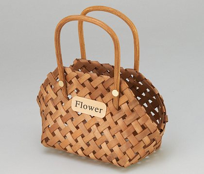 Корзина плетеная (секвойя), 22x7x4x14/24см, 1 шт., коричневый