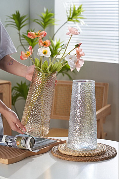 Ваза стеклянная 7,7*10*19,6 см, 1 шт., янтарный