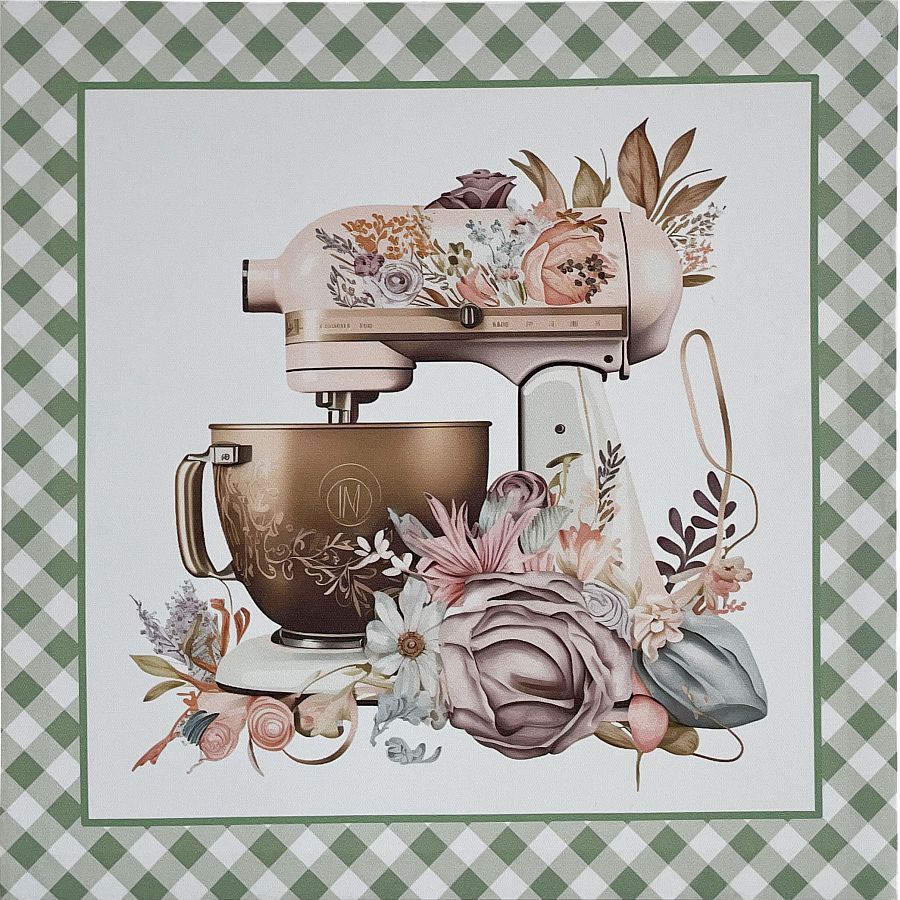Постер "Бон аппетит" зеленый, без рамы, 30*30*3,8