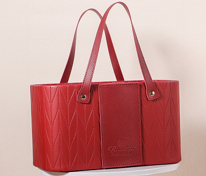 Коробка для цветов "Изысканная простота" 24,5*14*14,5, 1 шт., красный