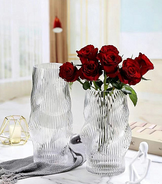 Ваза стеклянная D14,8 * H29,8, 1 шт., прозрачный