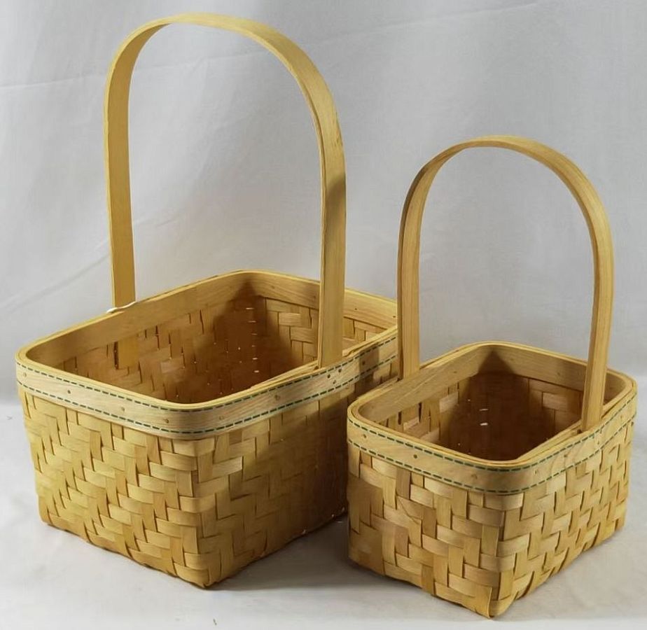 Набор корзин плетеных (секвойя), 24x19x12/33 B:21x15 см, 17,5x14x10/27 B:15x11 см, 2 шт., натур.