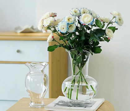 Ваза стеклянная D14 * H23 см, 1 шт.,прозрачный