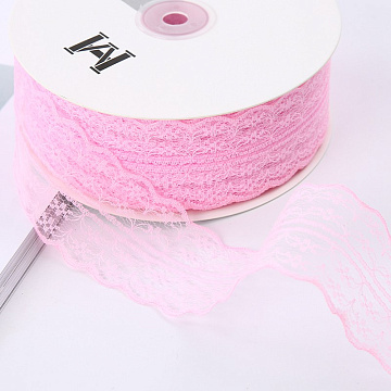 Лента декоративная "Изящное кружево", полиэстер, 45 мм х 50 ярд., розовый (4 шт./упак.)