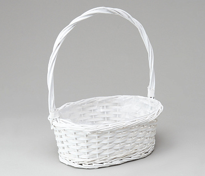 Корзина плетеная (ива), D30*20 H11 HH34 B24*16, 1 шт., белый