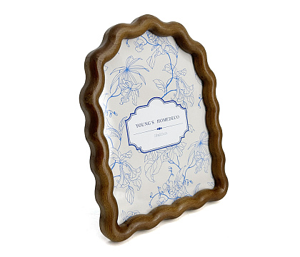 Фоторамка декоративная из дерева, серия "Арка", цвет коричневый, со стеклом, 15x20 см