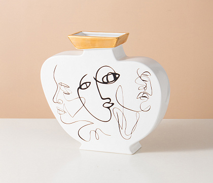 Керамическая декоративная ваза серия "Силуэт", 30*9*27 см