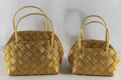 Набор корзин плетеных (секвойя), 30x17x7/17/30 B:24x15 см, 24x14x5/13/26 B:20x12см, 2 шт., натур.