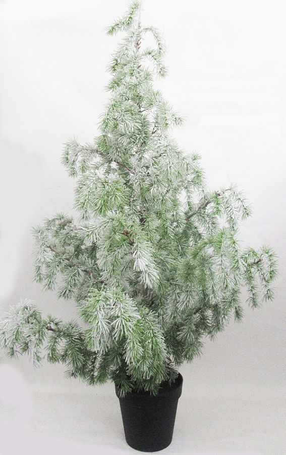 Декоративное изделие "Лиственница заснеженная в горшке", H150 см