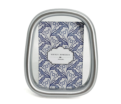 Фоторамка декоративная из МДФ серия "Рондо", цвет серебро, со стеклом, 10x15 см