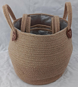 Набор корзин плетеных (рогоз): D28xH30 BD28, D20xH24 BD20, D15xH21 BD14, 3 шт.