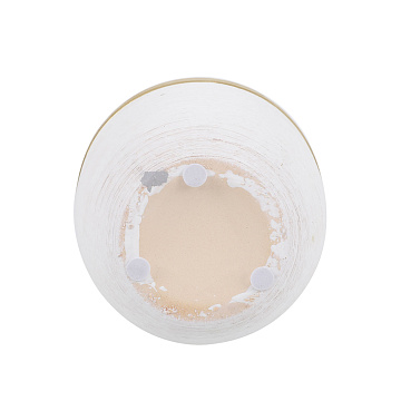 Ваза керамическая с металлической окантовкой, цвет бело-золотой, 11*18,5 см