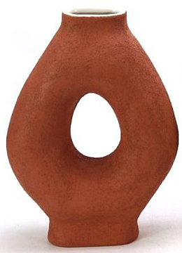 Ваза керамическая, цвет темно-красный, 24,4*10*27,2 см.