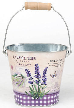 Декоративное кашпо-ведерко "Вкус лаванды" 12.5X8XH11/20 B:8,5x6 см. металл