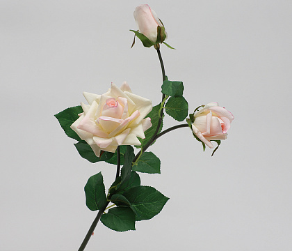 Цветок искусственный декоративный "Роза", 85 см., кремовый