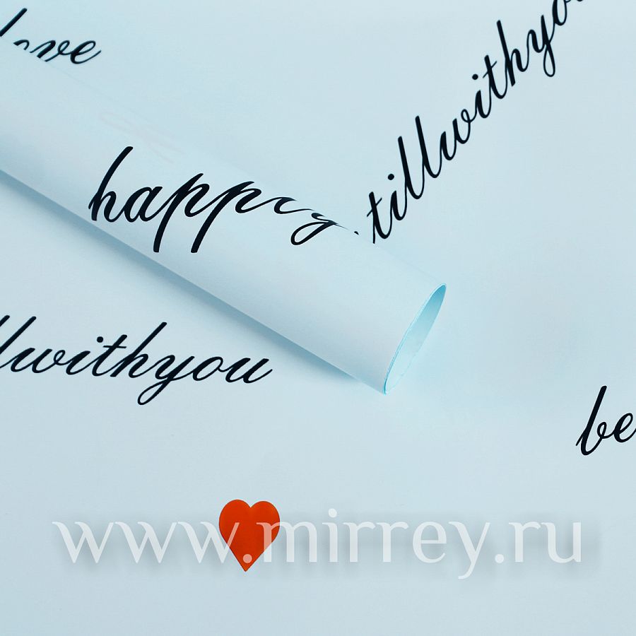 Упак. материал флористическая пленка "Romantic", 65 мкр, 58 см х 10 м, голубой