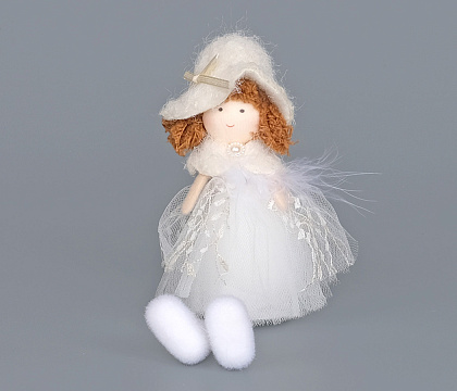 Новогоднее декоративное изделие "Фея", 16 см., шампань