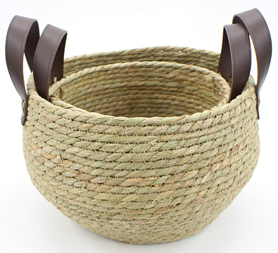 Набор корзин плетеных (рогоз), 23 H17 HH24 B18, 28 H20 HH28 B21, 2 шт.