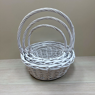 Н-р корзин плетеных (ива): 33*33*14H HH36, 27*27*12H, HH30, 21*21*10H HH26, 3 шт.